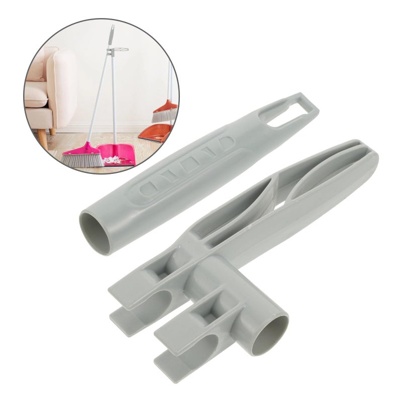 Replacement Broom Handle Set with Dustpan Handle Grip and End Caps Plastic Cleaning Tool Accessories - Image 4