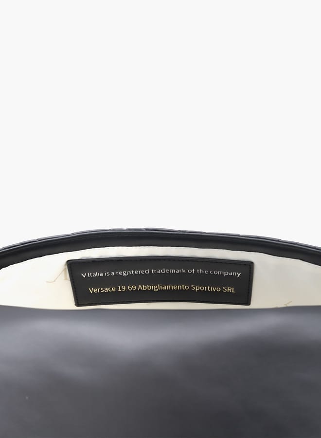 Quilted Crossbody Bag with Detachable Strap and Flap Closure