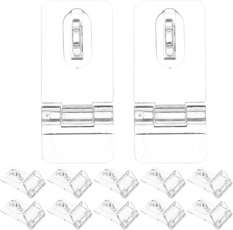 36 Set Clear Acrylic Hinges Lock Buckle Hasp Latch For Jewelry Box Cabinet Display Case - Image 3