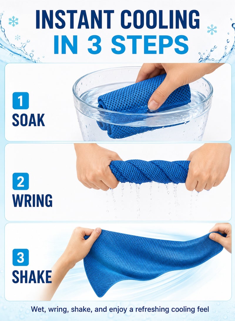 fdsport Cooling Towel 2 Pack with EVA Storage Box | Instant Cooling Microfiber Sports Towel | Quick Dry Sweat Absorbent Gym Towel for Yoga Running Hiking Fitness Camping (30x90cm) - Image 3