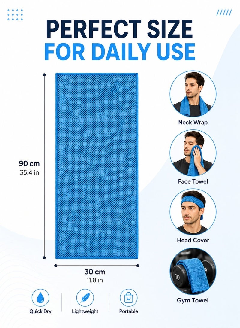 fdsport Cooling Towel 2 Pack with EVA Storage Box | Instant Cooling Microfiber Sports Towel | Quick Dry Sweat Absorbent Gym Towel for Yoga Running Hiking Fitness Camping (30x90cm) - Image 4