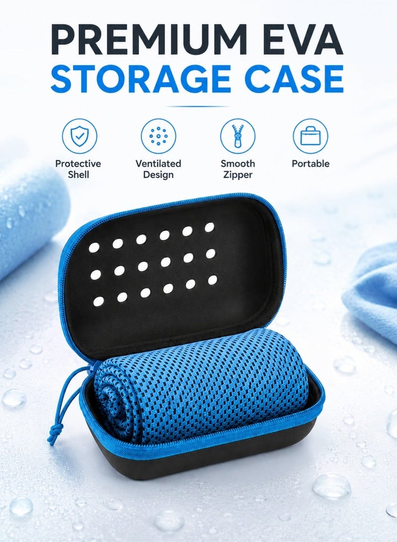 fdsport Cooling Towel 2 Pack with EVA Storage Box | Instant Cooling Microfiber Sports Towel | Quick Dry Sweat Absorbent Gym Towel for Yoga Running Hiking Fitness Camping (30x90cm) - Image 5