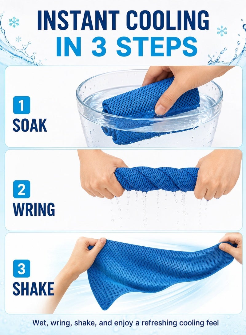 fdsport Cooling Towel 2 Pack with EVA Storage Box | Instant Cooling Microfiber Sports Towel | Quick Dry Sweat Absorbent Gym Towel for Yoga Running Hiking Fitness Camping (30x90cm) - Image 2