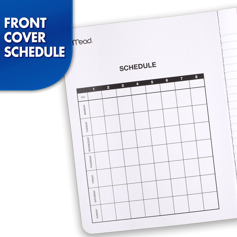 Mead Composition Notebook, College Ruled Paper, 9-3/4" x 7-1/2", 100 Sheets, Black Marble (09932) - Image 4