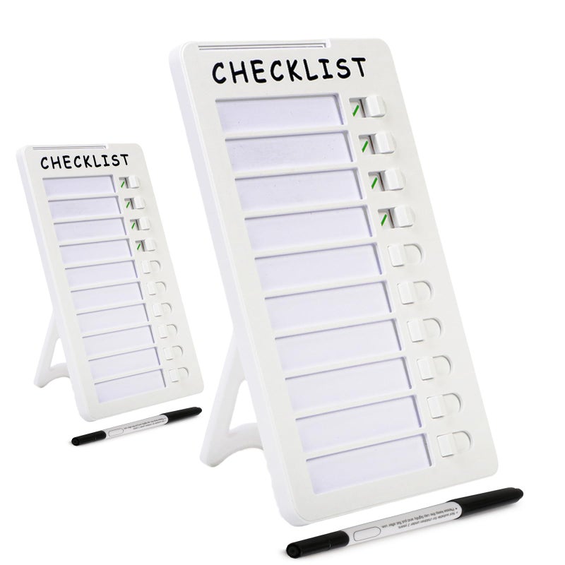 SENWHAL 2pcs Dry Erase Chore Chart, Standable Whiteboard Checklist Board, Chore Chart for Kids Routine Chart with Two Markers (Standable) - Image 1