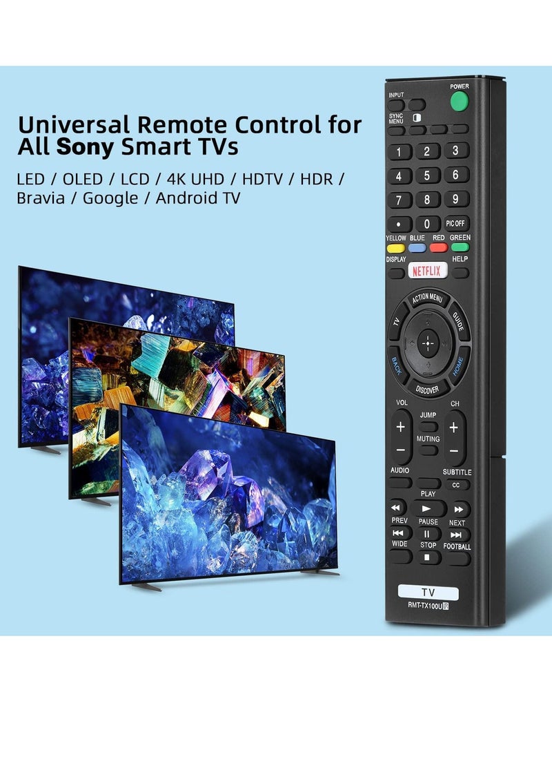 Phone Planet - RMT-TX100U Universal Remote Control Replacement for Sony-TV-Remote All Sony LCD LED UHD HDTV Bravia Smart TVs with Netflix Button - Image 1