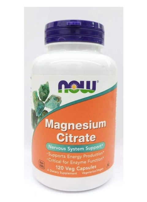 Now Foods: Magnesium Citrate Nervous System Support, 120 vcaps
