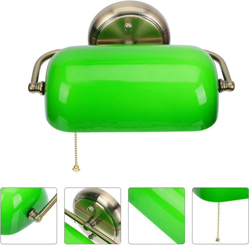 Zerodeko Vintage Green Wall Lamp with Zipper Pull Chain Decorative Single Head Corridor Night Light for Bedroom and Living Room Wall Sconce - Image 5