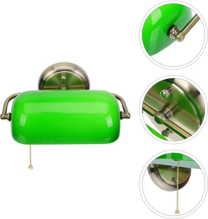 Zerodeko Vintage Green Wall Lamp with Zipper Pull Chain Decorative Single Head Corridor Night Light for Bedroom and Living Room Wall Sconce - Image 3