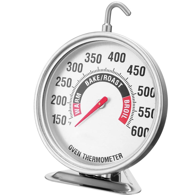 Extra Large 3 Oven Thermometer with EasyRead Dial 150600F Pro Accurate Temp Gauge for Kitchen Baking Grill Meat Hang or Stand for GasElectric Ovens
