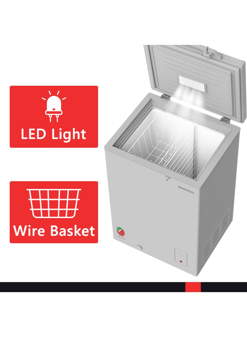 DAEWOO 142L Chest Freezer, Single Door storage basket, High Efficiency Cooling, Adjustable Temperature, Freezer to Fridge Convertible Option, - Image 4