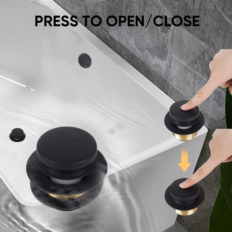 MINUPWELL Black Tub Drain Bathtub Drain Conversion Kit With Two-Hole Overflow Faceplate  Minupwell Replacement Tip-Toe Bath Drain Trim Kit With Universal Fine/Coarse Thread Assembly  Matte Black - Image 3