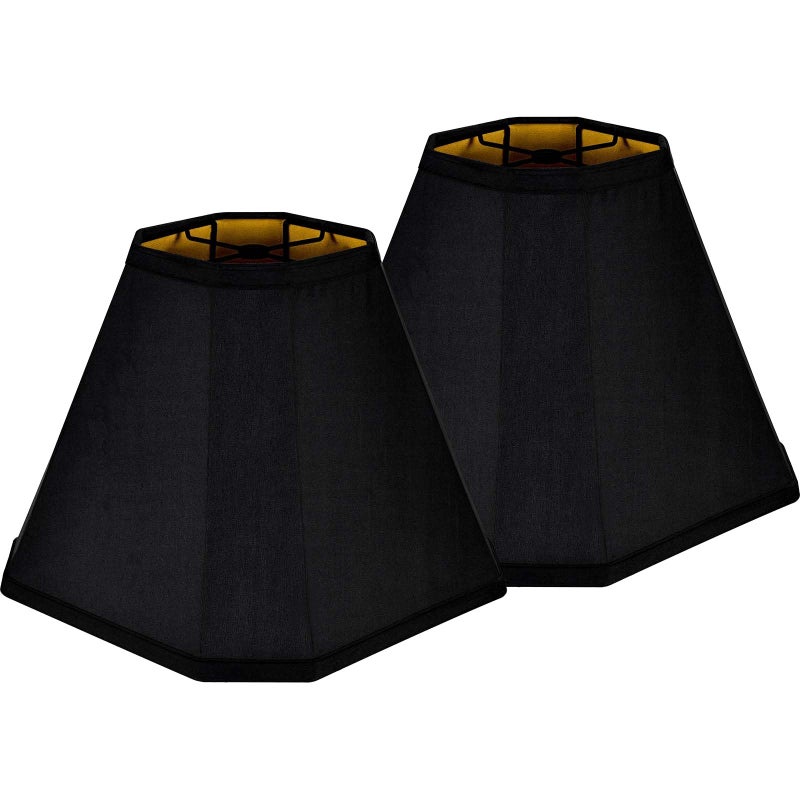 GO&SO Bell Lamp Shades Set of 2 Black Scalloped Lamp Shade, Replacement Lamp Shade For Floor & Table Lamp Shade, 6.5"Top x 13"Bottom x 11.2"Slant Height x 10.5''Vertical Height(Spider), Easy Assembly - Image 1