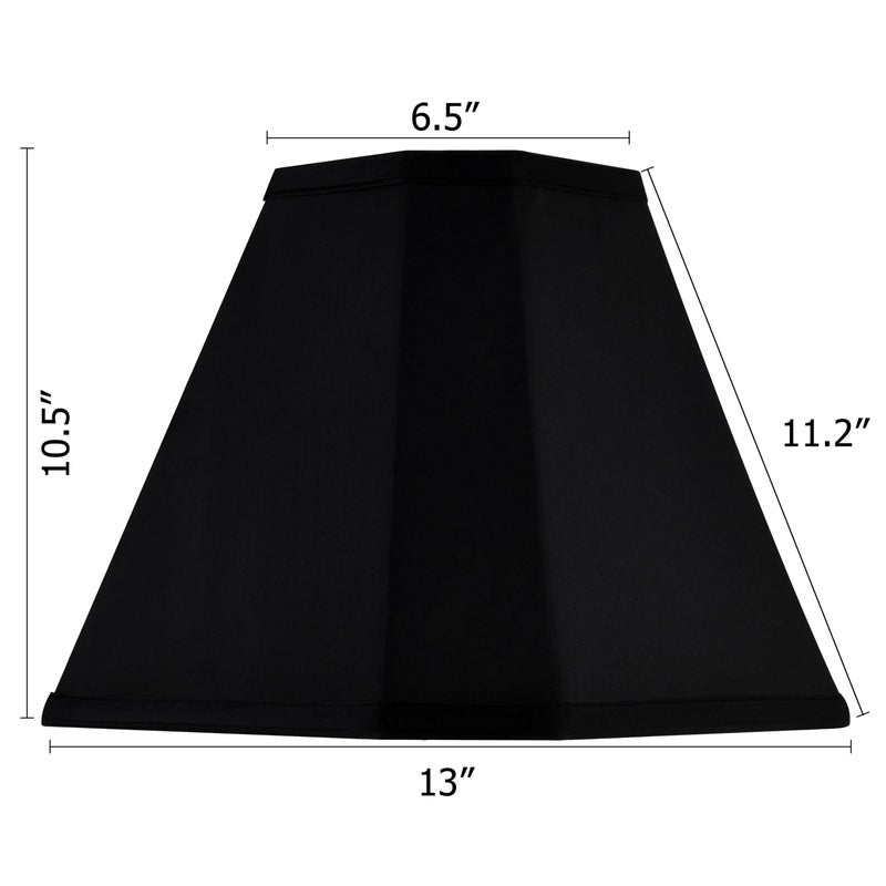 GO&SO Bell Lamp Shades Set of 2 Black Scalloped Lamp Shade, Replacement Lamp Shade For Floor & Table Lamp Shade, 6.5"Top x 13"Bottom x 11.2"Slant Height x 10.5''Vertical Height(Spider), Easy Assembly - Image 2