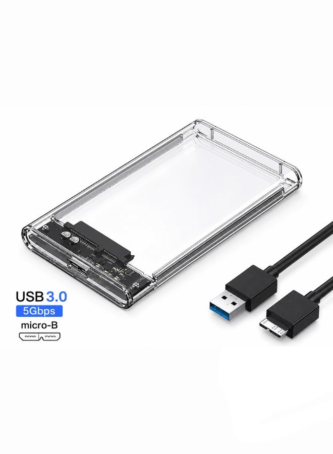 2.5-inch External USB 3.0 Clear Hard Drive Dock Compatible with HDD and SSD, with USB 3.0 Cable and LED Indicator - Image 1