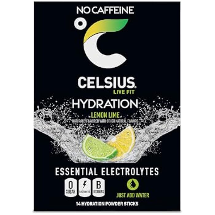 Celsius Hydration™ Lemon Lime, Sugar Free Electrolyte Hydration Drink Mix (Pack of 14) - Image 5