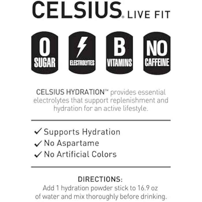 Celsius Hydration™ Lemon Lime, Sugar Free Electrolyte Hydration Drink Mix (Pack of 14) - Image 4