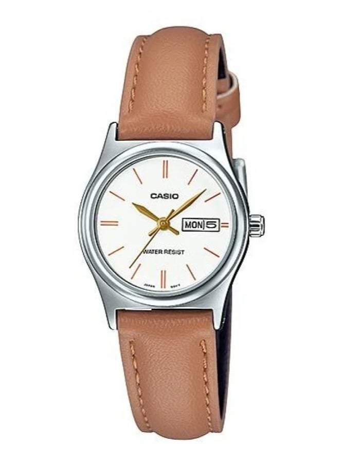 CASIO Women's leather Quartz Chronograph Watch - LTP-V006L-7B2UDF - Image 1