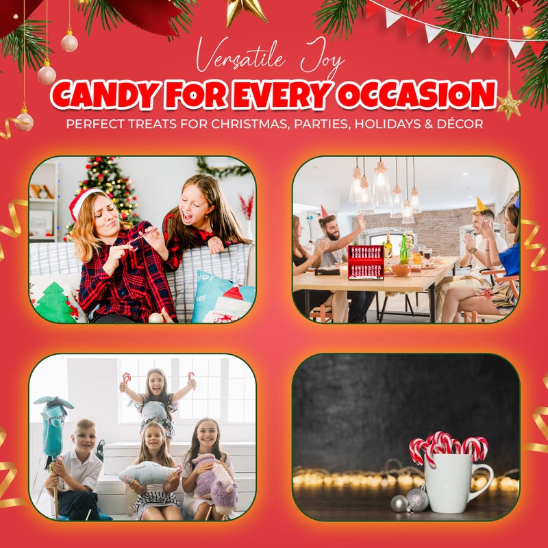 Christmas Candy Canes 36 Pack - Classic Red & White Peppermint Sticks Individually Wrapped - Bulk Christmas Candys for Holiday Treats, Decorations, Stocking Stuffers & Gifts - Image 4