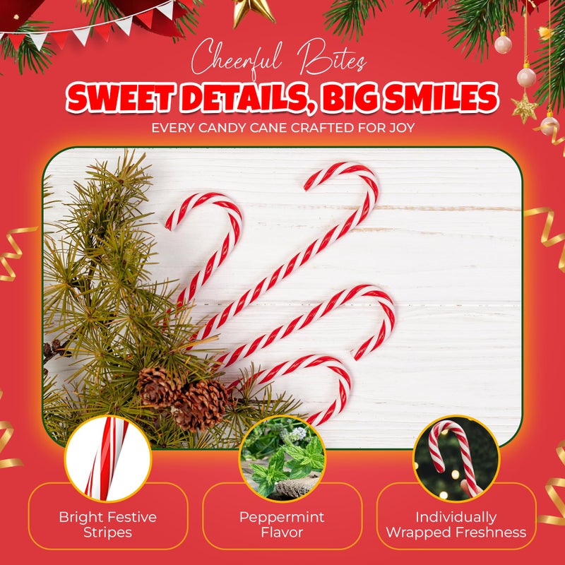 Christmas Candy Canes 36 Pack - Classic Red & White Peppermint Sticks Individually Wrapped - Bulk Christmas Candys for Holiday Treats, Decorations, Stocking Stuffers & Gifts - Image 5