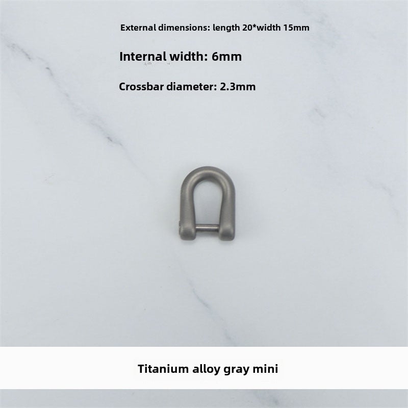 Titanium Alloy Car Keychain U-Shaped Detachable Hook gray mini