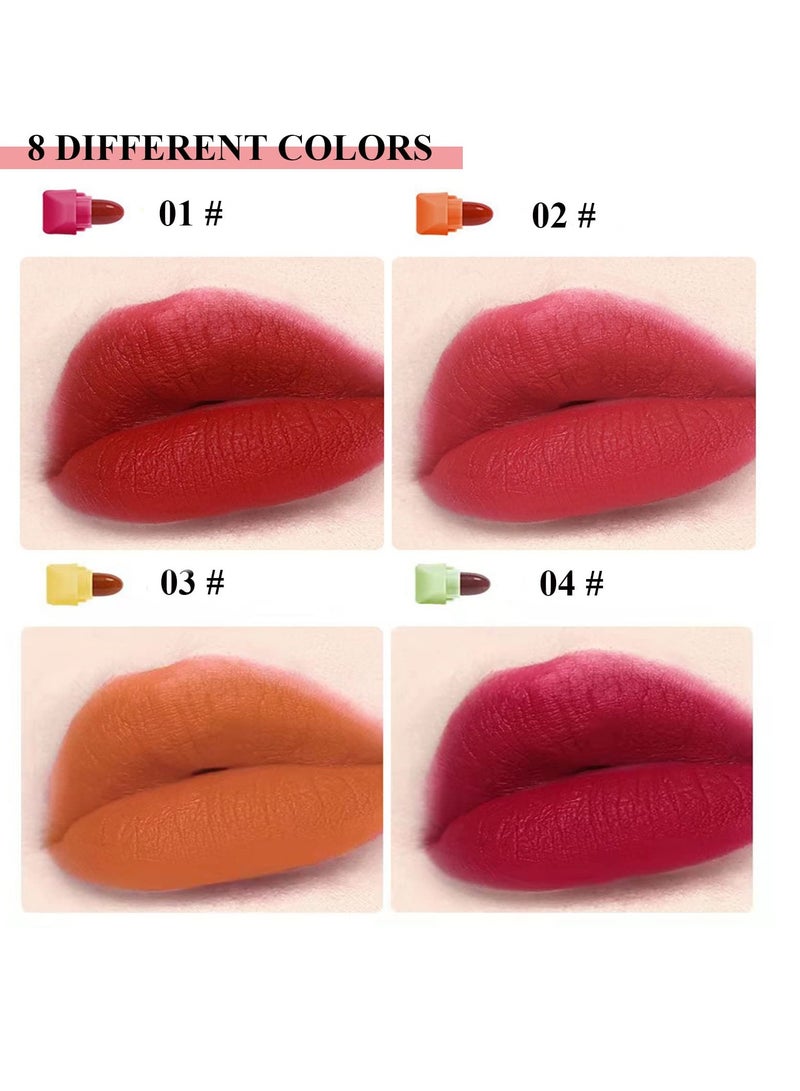 Excefore Mini Candy Matte Lipstick Set, 8 Colors Matte Lipstick, Waterproof Long Lasting, Velvet Lipstick, Lipstick Makeup Gift Set, Nonstick Cup, Travel Friendly - Image 2