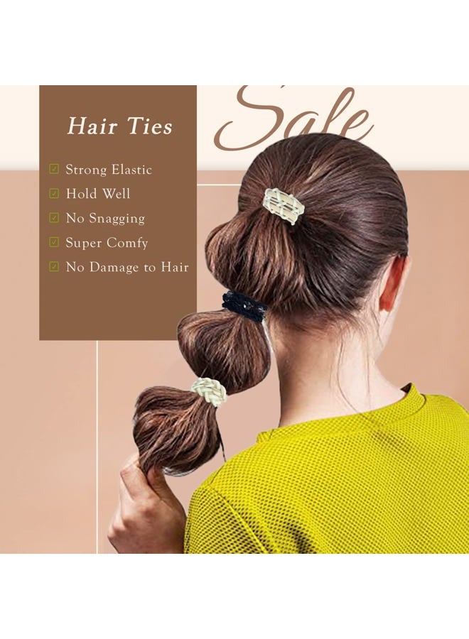 TENGYES Hair Ties for Women Girls, 20 Pcs Boho Dual-Use Bracelets and Hair Tie for Thick Hair/Pony Tails, No Damage No Crease Elastics Hair Rubber Bands Ponytail Holders (Graceful)  - Image 3