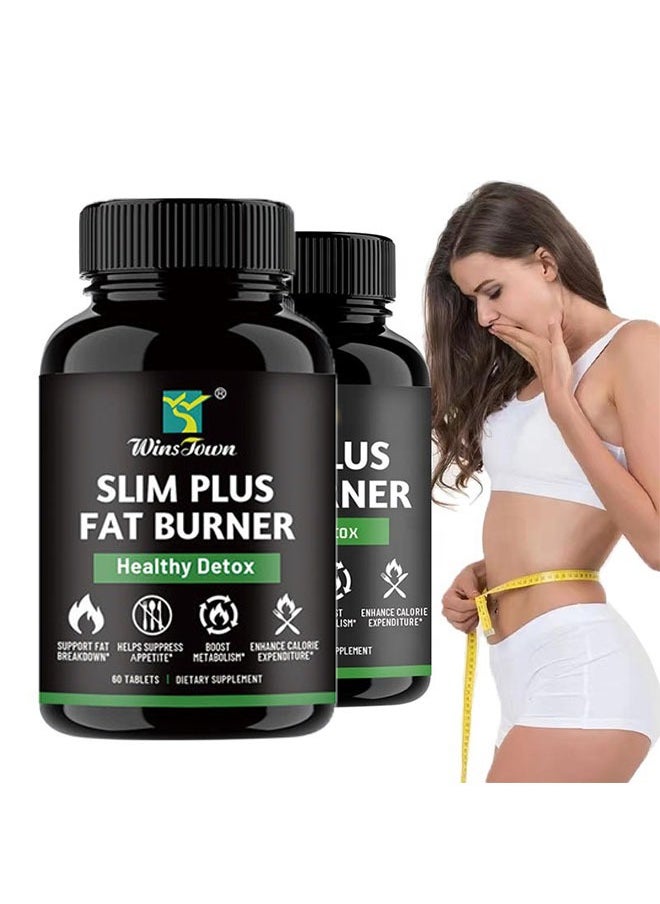 Wins Town - Slim Plus Fat Burner for Women 60 Tablets, Burning Fat Weight Loss Capsules, Fat Breakdown, Health Detox, Burn Fat and Tone Up, Dietary Supplement - Image 1