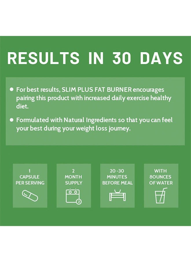 Wins Town - Slim Plus Fat Burner for Women 60 Tablets, Burning Fat Weight Loss Capsules, Fat Breakdown, Health Detox, Burn Fat and Tone Up, Dietary Supplement - Image 1