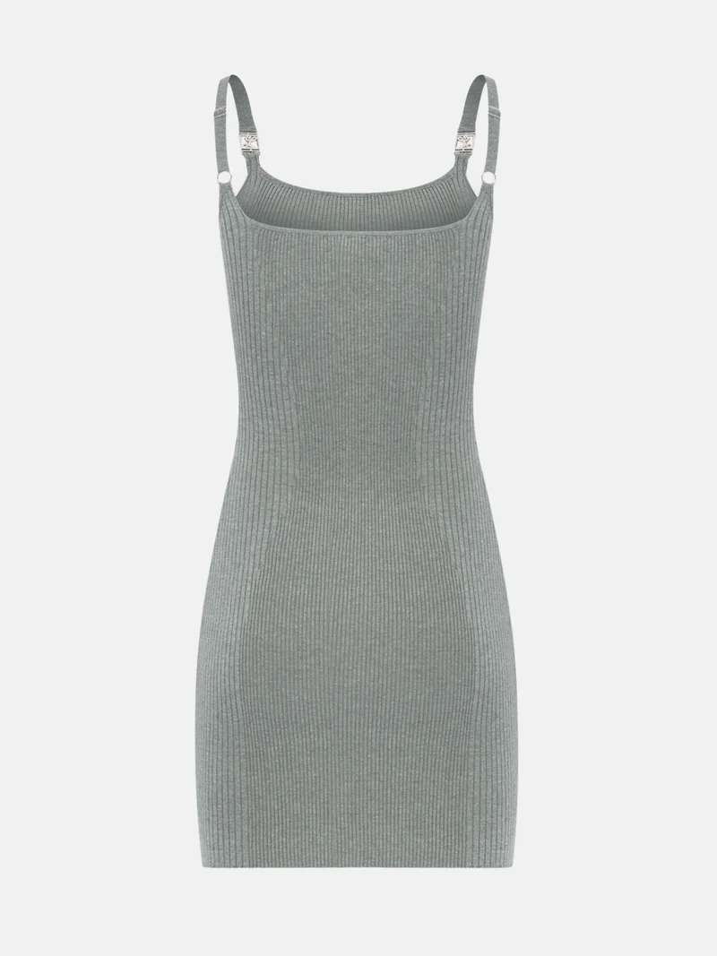 Lichi  Mini ribbed dress with strap decoration for Women | Best Price UAE
