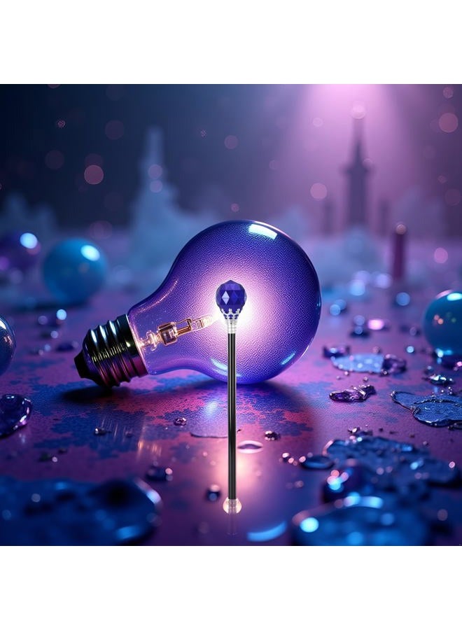 GANPUB Royal Blue Halloween Cosplay Plastic Diamonds Crown Wand King Queen Price Princess Role Play Sceptre Dress-Up Accessories - Image 4