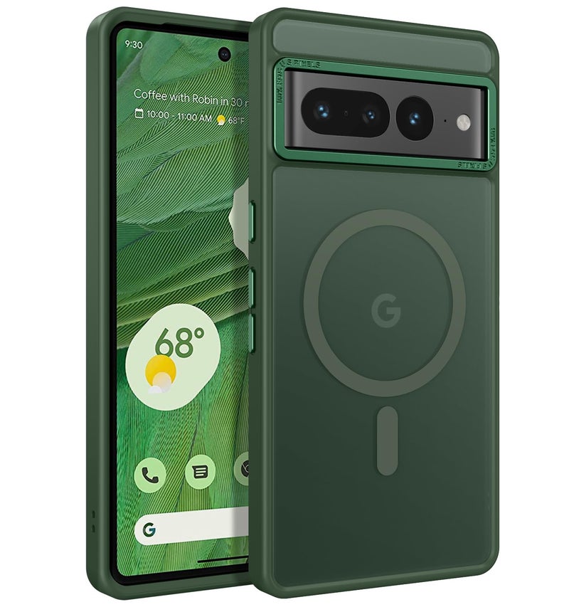 BENTOBEN for Google Pixel 7 Pro Case [Compatible with Magsafe] Translucent Matte Magnetic Pixel 7 Pro Case Slim Shockproof Women Men Protective Phone Cases for Google Pixel 7 Pro 6.7", Forest Green - Image 1