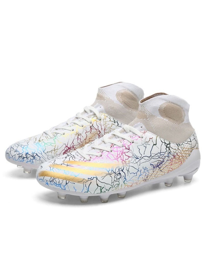 Loquat High-Top Cleats Competition Sports Football Shoes  White - Image 1