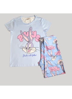 Looney Tunes LOONEY TUNES WOMENS SHORT SLEEVE PAJAMA SETS , SILKY POLYESTER  - Image 1