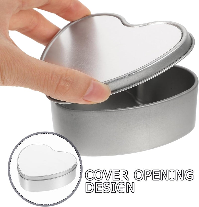 IDEANATEGRATE Heart-shaped Sublimation Blank Tin Box with Lid, Small Metal Candy Container for DIY Cookie Storage, Portable Box for Birthday, Wedding, and School Supplies - Image 3