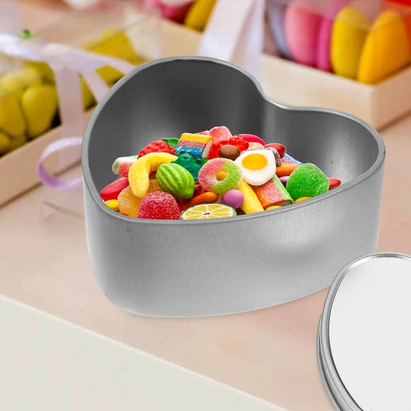 IDEANATEGRATE Heart-shaped Sublimation Blank Tin Box with Lid, Small Metal Candy Container for DIY Cookie Storage, Portable Box for Birthday, Wedding, and School Supplies - Image 5