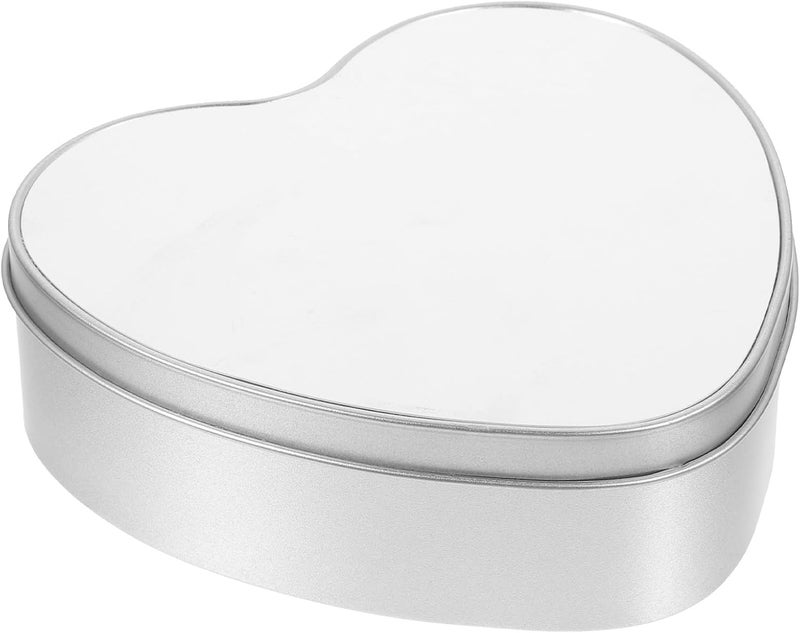 IDEANATEGRATE Heart-shaped Sublimation Blank Tin Box with Lid, Small Metal Candy Container for DIY Cookie Storage, Portable Box for Birthday, Wedding, and School Supplies - Image 1