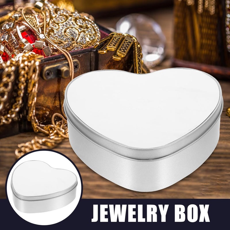 IDEANATEGRATE Heart-shaped Sublimation Blank Tin Box with Lid, Small Metal Candy Container for DIY Cookie Storage, Portable Box for Birthday, Wedding, and School Supplies - Image 4