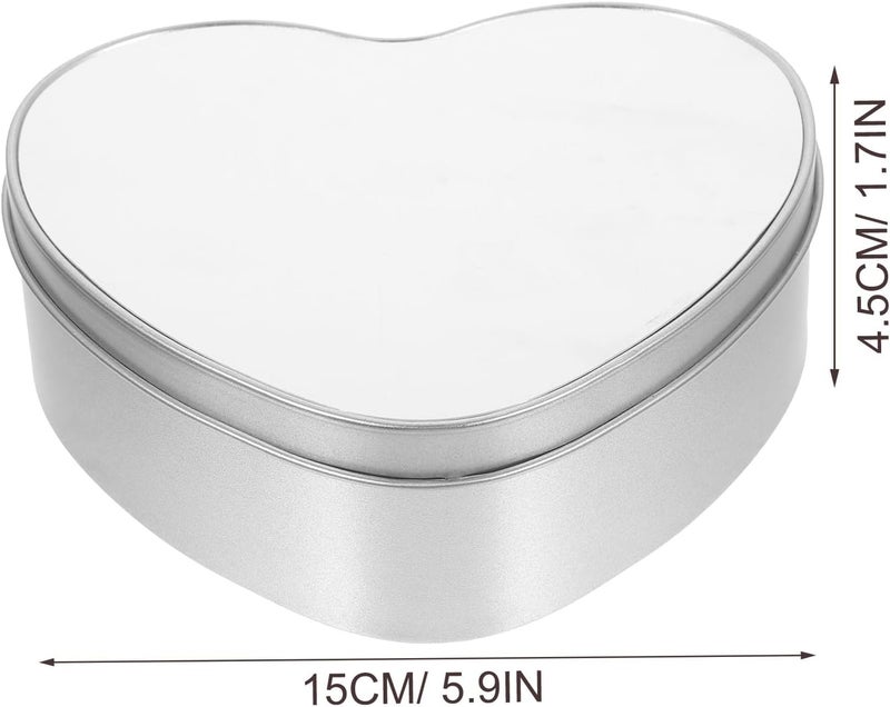 IDEANATEGRATE Heart-shaped Sublimation Blank Tin Box with Lid, Small Metal Candy Container for DIY Cookie Storage, Portable Box for Birthday, Wedding, and School Supplies - Image 2