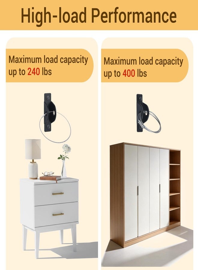 Home Master Hardware 6 Set Furniture Anchors for Baby Proofing, Anti Tip Furniture Wall Anchor Metal Earthquake Straps, Wall Safety Anchor Prevent Child Pet from Falling Furniture, Black, HOME MASTER HARDWARE - Image 5