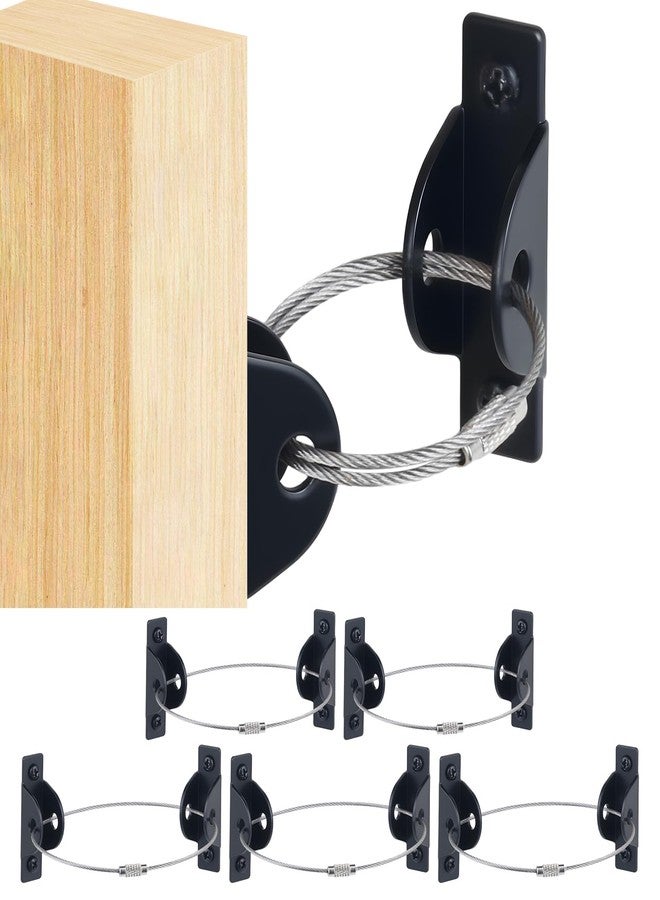 Home Master Hardware 6 Set Furniture Anchors for Baby Proofing, Anti Tip Furniture Wall Anchor Metal Earthquake Straps, Wall Safety Anchor Prevent Child Pet from Falling Furniture, Black, HOME MASTER HARDWARE - Image 1