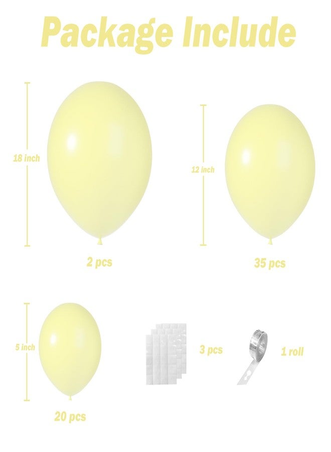 Janinus Double Stuffed Pastel Yellow Balloon Arch Kit - Double Stuffed Light Yellow Balloons Garland Pale Yellow Balloons Different Sizes 5 12 18 inch for Sunflower Balloon Arch Honey Bee Baby Shower Birthday - Image 3