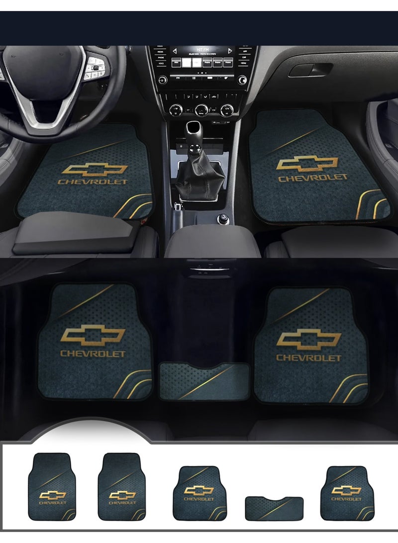 Universal Car Floor Mats Set 5 Pieces Compatible With Chevrolet Vehicles Anti Slip Design Durable Easy To Clean Protects Interior From Dirt Dust Mud Water And Daily Spills Front Rear And Center Mats For Daily Use - Image 5