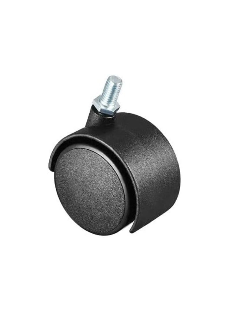 KNP KNP Twin Caster Wheel With Thread 4Pcs Heavy Duty Twin Wheels Castor Wheels Furniture Casters Load Capacity Heavy Duty Castors for Furniture(without break) 8mm, 2INCH  - Image 1