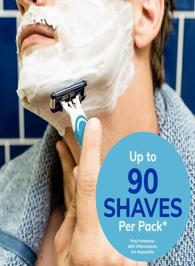 BIC EasyRinse Sensitive Anti-Clogging Men's Disposable Razors, Clinically Proven for Sensitive Skin, Shaving Razors With 4 Blades, 6 Count - Image 5