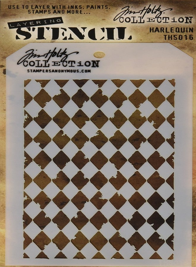 تامبريس أنونمس استنسل تيم هولتز متعدد الطبقات من ستامبرز أنونيموس، 4.125 بوصة × 8.5 بوصة، هارليكوين - Image 1