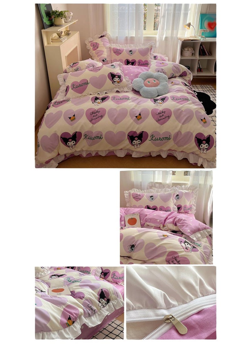 Bluejw - 4-Piece Kuromi Cotton Comfortable Set Bed Sheet Set Children'S Day Gift Birthday Gift 200X230cm - Image 1