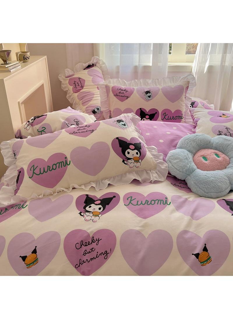 Bluejw - 4-Piece Kuromi Cotton Comfortable Set Bed Sheet Set Children'S Day Gift Birthday Gift 200X230cm - Image 1