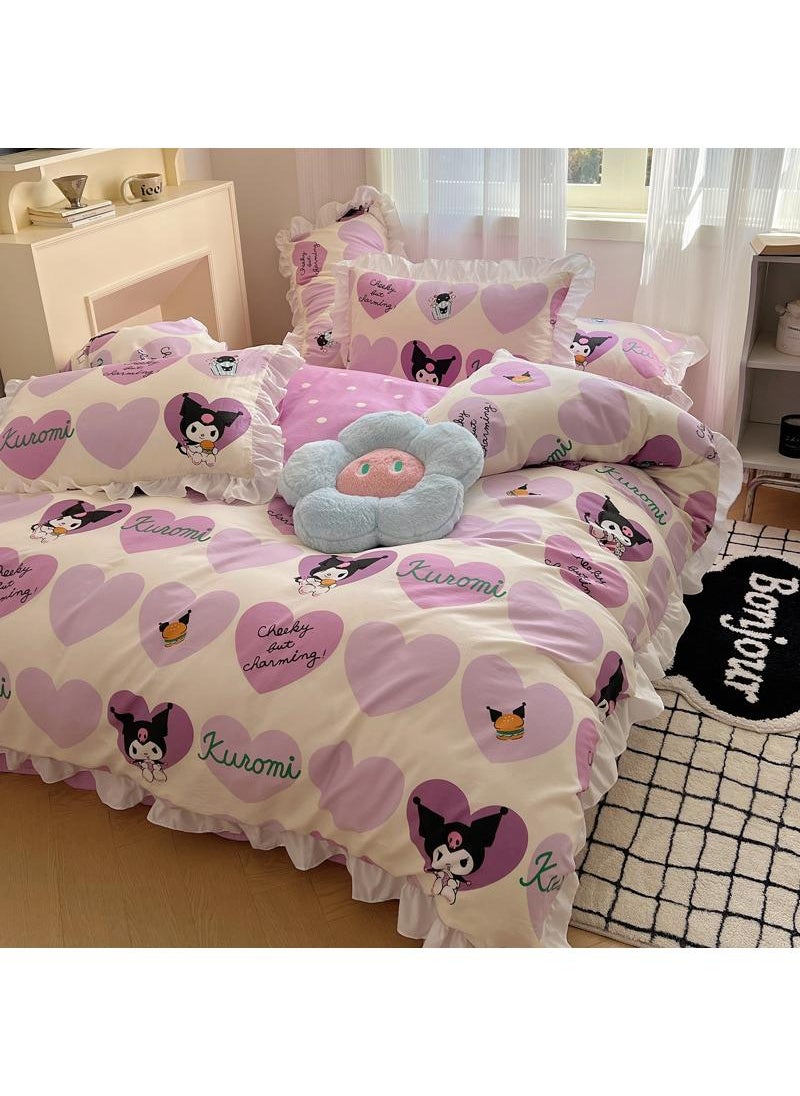 Bluejw - 4-Piece Kuromi Cotton Comfortable Set Bed Sheet Set Children'S Day Gift Birthday Gift 200X230cm - Image 1