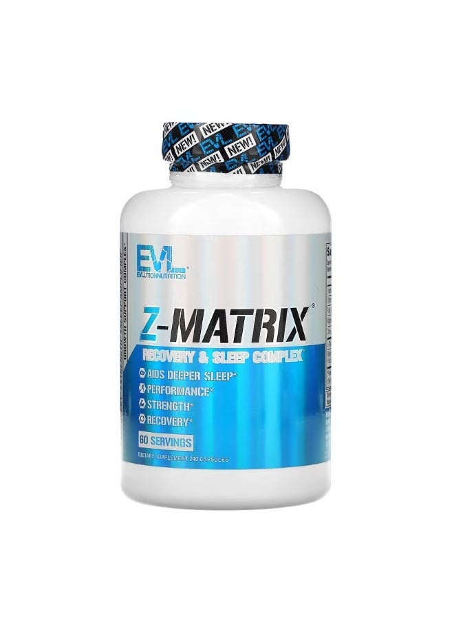 EVLUTION NUTRITION Z Matrix Recovery & Sleep Complex 240 Capsules  - Image 1